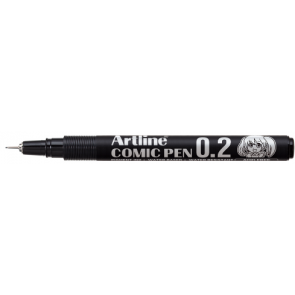 Pildspalva-flomāsters 0.2 mm Artline Comic melns