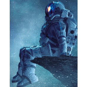 Mozaīka ar akrila dimanta slīpējuma gabaliņiem 40*50 cm Astronauts