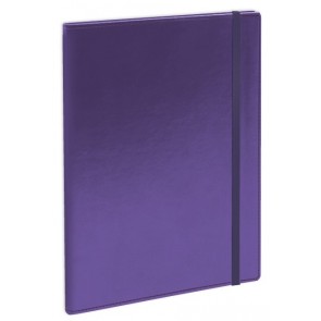 Piezīmju grāmata A5 72 lapas līniju ar gumiju Flex violeta ar pelēku