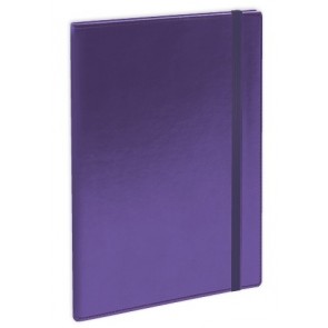 Blociņš A6 72 lapas rūtiņu ar gumiju Flex violets ar pelēku
