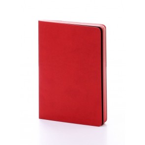 Piezīmju grāmata A5 88 lapas rūtiņu Balts elastīgos vākos sarkana