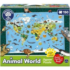 Puzle 150 Animal World + plakāts