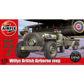 Modelis līmējams militārā tehnika Willys British Airborne Jeep 1:72