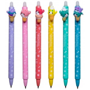 Pildspalva-rolleris 0.5 mm ar dzēšgumiju zila Saldumu kaķi asorti