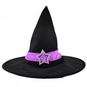 Karnevāla tērps bērnu Raganas cepure melna violeta 40 cm