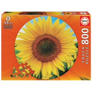 Puzle 800 Apaļa: Sunflower ar līmi