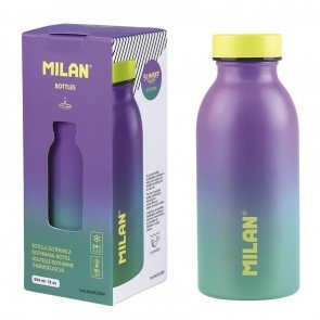 Ūdens pudele Milan 354 ml nerūsējošā tērauda, Sunset tirkīza un violeta