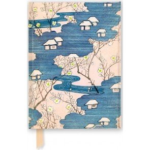 Piezīmju grāmata 21*14.8 cm 88 lapas līniju Japanese Woodblock: Cottages with Rivers & Cherry Blosso