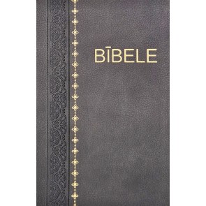 Bībele (1965.g. revidētais teksts) ar zelta maliņu, ādas vākos, pelēka
