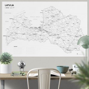 Latvijas kontūrkarte sienas karte 1:400 000