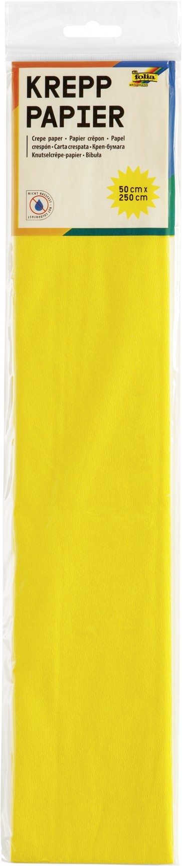 Kreppapīrs 250*50 cm Folia® dzeltens