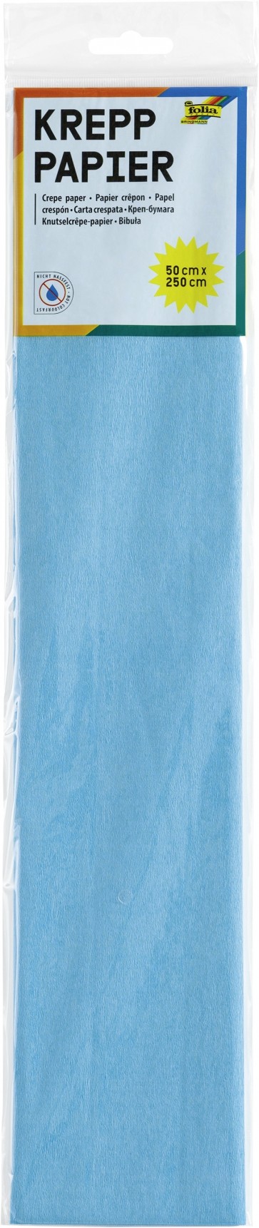 Kreppapīrs 250*50 cm Folia® gaiši zils