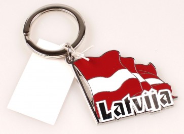Suvenīrs atslēgu piekariņš Latvija karogs
