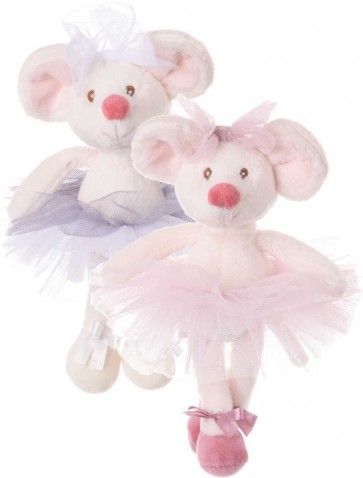 Rotaļlieta mīkstā 15 cm Pele Balerīna Antonia  ar rozā svārciņiem