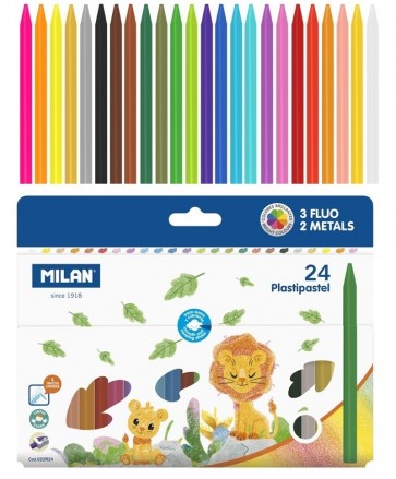 Krītiņi 24 krāsas Milan Plastipastel
