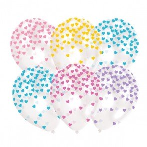 Balonu komplekts 6 gab. Heart Confetti