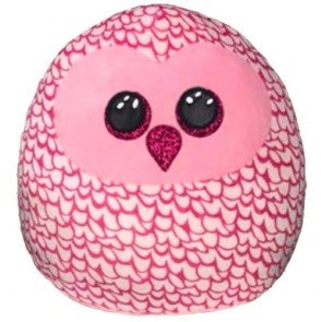 Spilvens Ø35cm Squish a Boo Pinky the pink owl