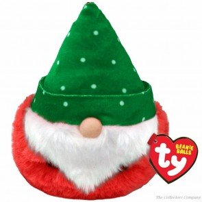 Rotaļlieta mīkstā 9 cm TY Beanie Balls TURVEY green hat gnome ball