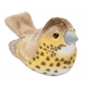 Rotaļlieta mīkstā 13 cm Putns Dziedātājstrazds ar skaņu