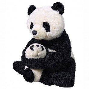 Rotaļlieta mīkstā 25 cm Mom and baby Panda ar mazuli