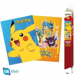 Plakātu komplekts Pokémon: Colourful Characters (52x38) 2 gab.