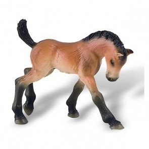 Figūra zirgs kumeļš brūns ar melnu 9 cm