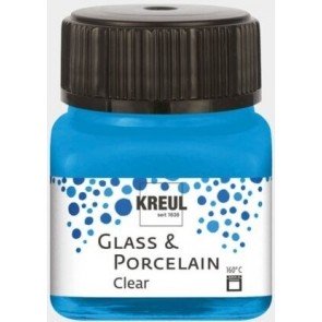 Stikla un porcelāna krāsa caurspīdīga 20 ml Water Blue