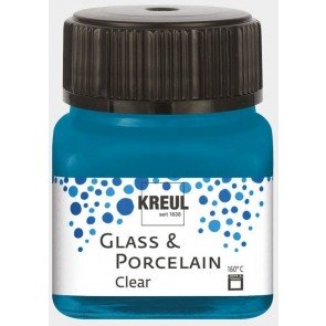 Stikla un porcelāna krāsa caurspīdīga 20 ml Cyanean Blue