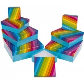 Dāvanu kaste 13.5*13.5*5.9 cm Rainbow