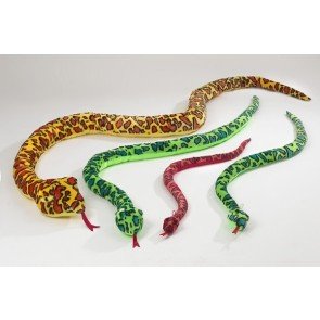 Rotaļlieta mīkstā čūska ar mirdzošām acīm 2.8 m asorti