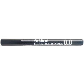 Pildspalva-flomāsters 0.8 mm Artline Illustration melns