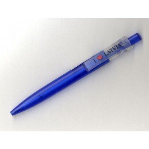 Suvenīrs pildspalva I LOVE LATVIA zila