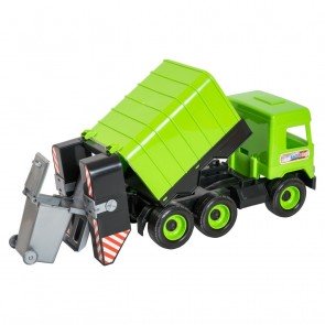 Automašīna kravas atkritumu vedējs kastē zaļa