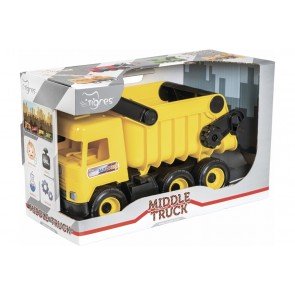 Automašīna kravas kastē dzeltena