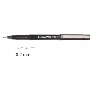 Pildspalva-flomāsters 0.2 mm Artline melns