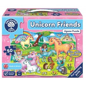 Puzle 50 Unicorn Friends/Vienradžu draugi + plakāts