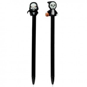 Lodīšu pildspalva Ghouls & Skeleton tumsā spīdoša asorti melna