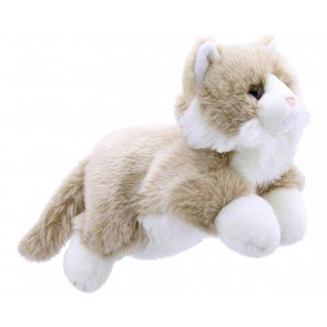 Rokas lelle Full-Bodied Kaķis bēšs ar baltu 30 cm