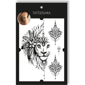 Tetovējums īslaicīgs 21*15 cm Lauva mandala grafisks