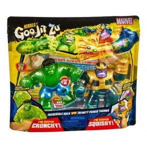 Figūra elastīga Heroes of Goo Jit Zu Marvel 2 gab. Thanos vs Hulk