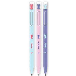 Lodīšu pildspalva 0.7 mm automātiskā Adorable pets zila asorti