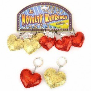 Atslēgu piekariņš Glitter Heart 6x7 cm asorti