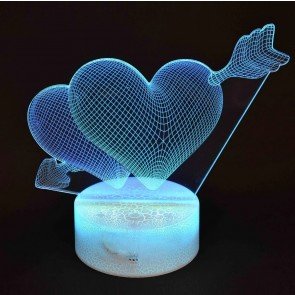 Lampa 3D LED ar pulti Sirdis 19 cm