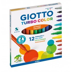 Flomāsteri 12 krāsas Giotto Turbo Color 2.8 mm