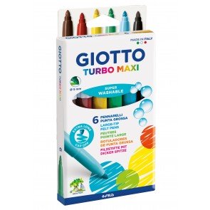 Flomāsteri 6 krāsas Giotto Turbo Maxi 5 mm
