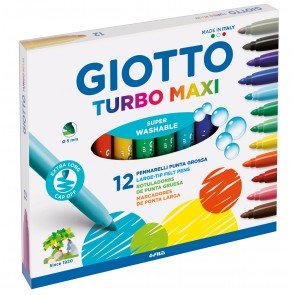 Flomāsteri 12 krāsas Giotto Turbo Maxi 5 mm