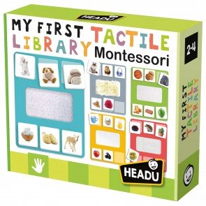 Spēle bērniem Montesori Mana pirmā taktīlā bibliotēka