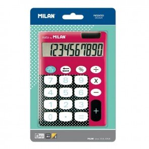 Kalkulators Milan, 10 ciparu displejs Dots tumši rozā