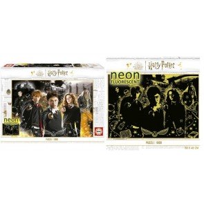 Puzle 1000 Neon: Harry Potter tumsā spīdoša ar līmi