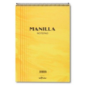 Spirālbloks A4 90 lapas rūtiņu Manilla dzeltens